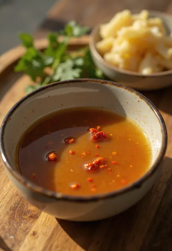 Honning-ingefærsauce serveret med grillede grøntsager