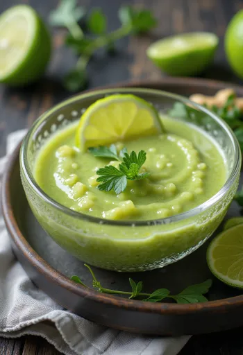 Rosmarin-lime ingefærsauce serveret