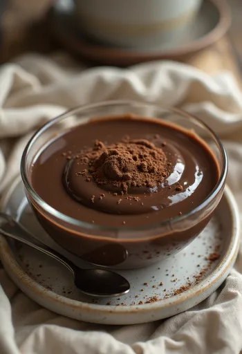 Chokoladepudding serveret i et glas