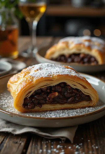 Chokoladestrudel serveret på en tallerken