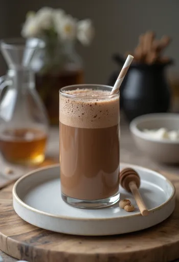 Chokolade milkshake serveret i glas