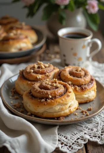 Kanelbulle med hasselnødder, friskbagte