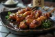 Tebamoto yakitori kyllingevinge-skulder på pind, serveret med sesamfrø og friske grønne løg