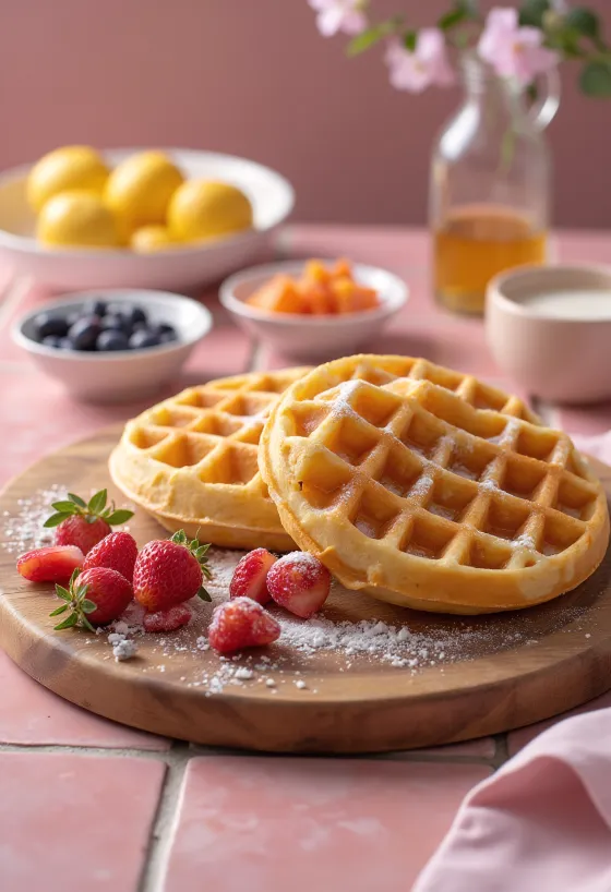 Gør-Det-Selv vaffelbar med forskellige toppings