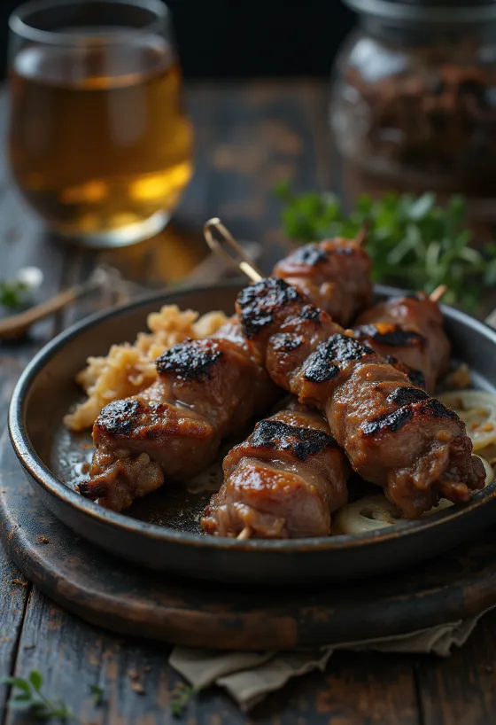 Oksekødskebab serveret i pita med frisk persille og yoghurtdressing