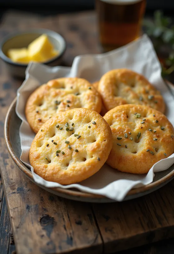 Knækbrød med kommen, skåret i skiver og serveret frisk