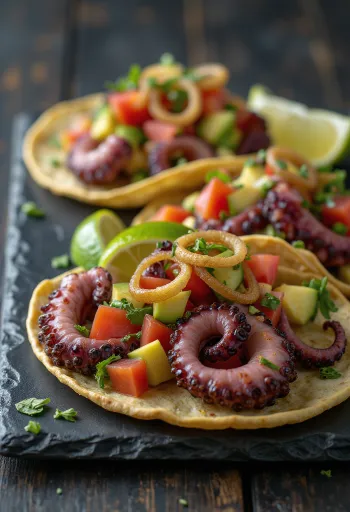 Tacos de Pulpo serveret