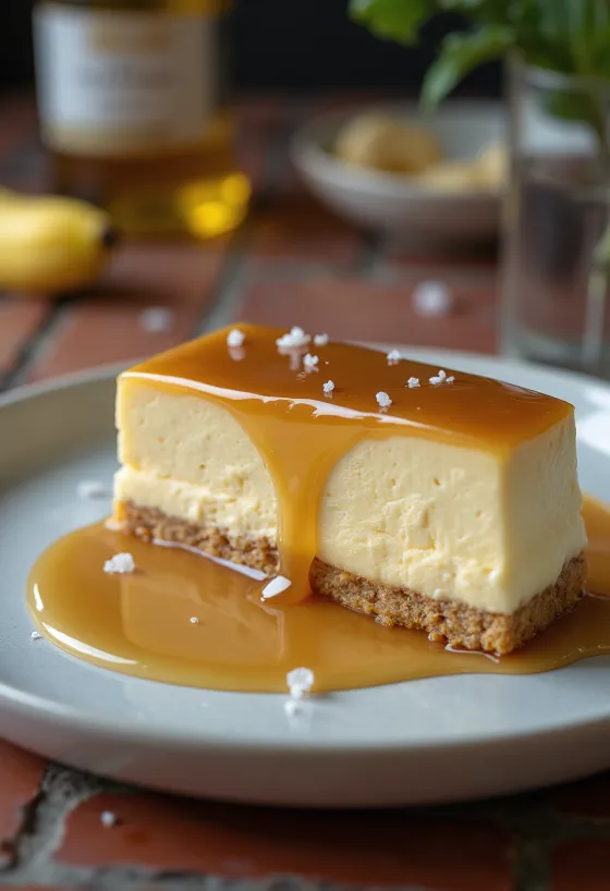 Banan-karamel moussekage med blød flødecreme