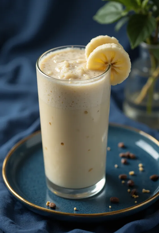Banan smoothie i højt glas