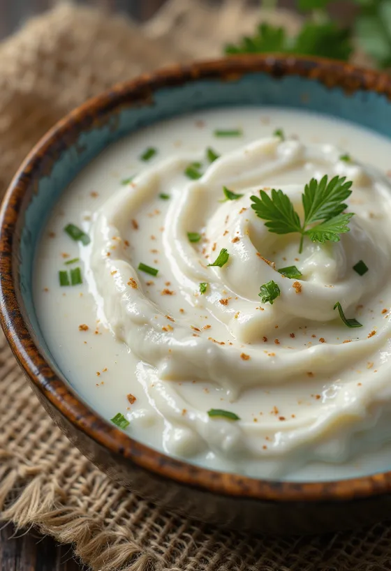 Dildsauce med creme fraiche serveret med grøntsager og fisk