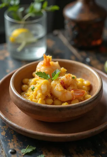 Acarajé med vatapá, sprød brasiliansk ret med kokossauce