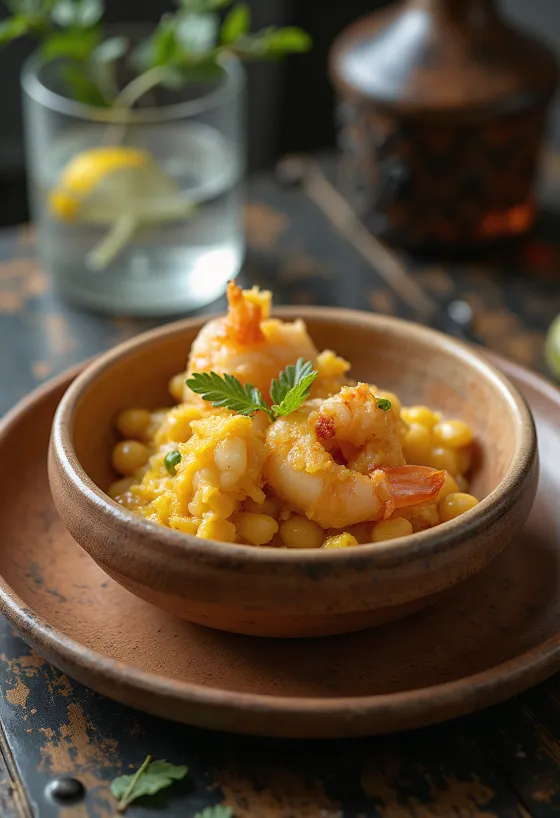 Acarajé med vatapá, sprød brasiliansk ret med kokossauce