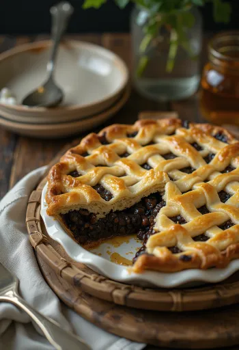 Honning-birkes tærte serveret på en tallerken