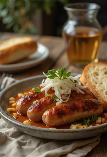 Cevapi med paprika, friskstegt og smuk gyldenbrun, serveret på pitabrød