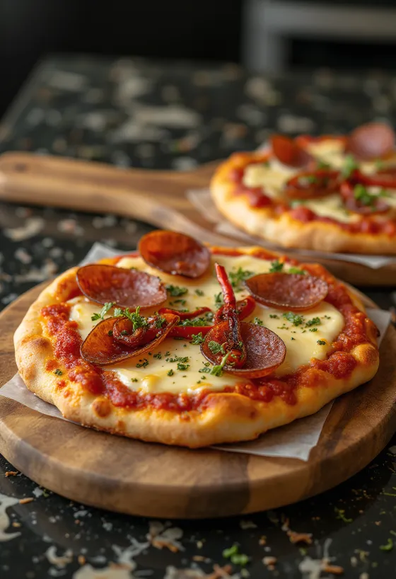 Diavola pizza med gorgonzola og chili