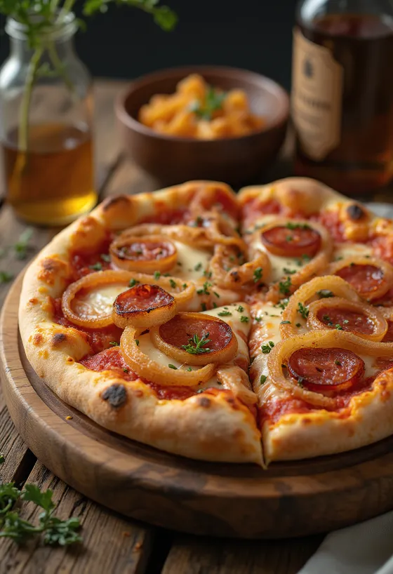 Diavola pizza med løg og chili