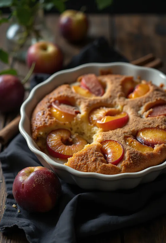 Kanel-blommekage serveret med flormelis og kanel