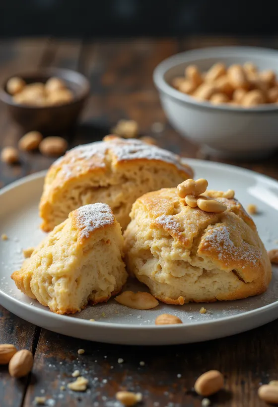 Jordnøddesmør scones friskbagte