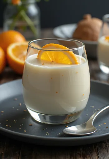 Appelsin panna cotta serveret