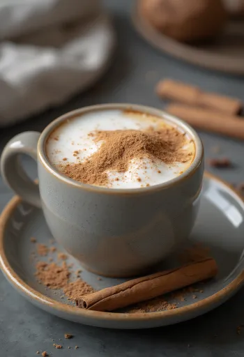 Kanelmælk serveret i glas