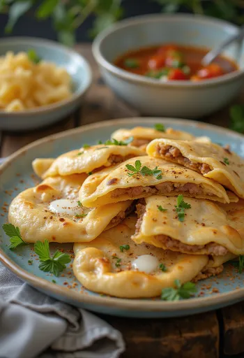 Qutab - Aserbajdsjansk fyldt fladbrød serveret