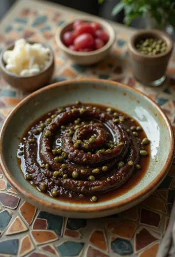 Kapers-balsamicosauce serveret