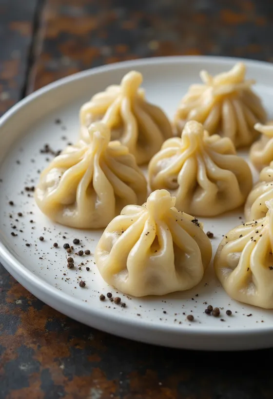 Khinkali serveret
