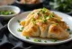 Tofu Gyoza serveret med tofufyld og sojasauce-dip