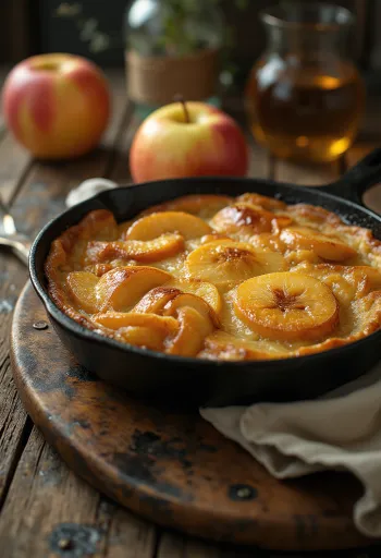 Apfelpfannkuchen, tysk æblepandekage serveret