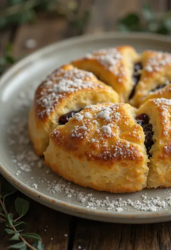 Eccles cake med citronskal frisk serveret