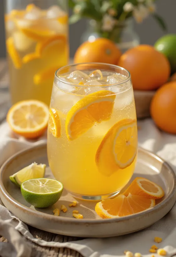 Forfriskende citruscider serveret frisk