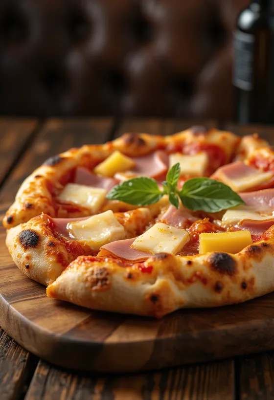 Hawaii pizza med ananas og skinke