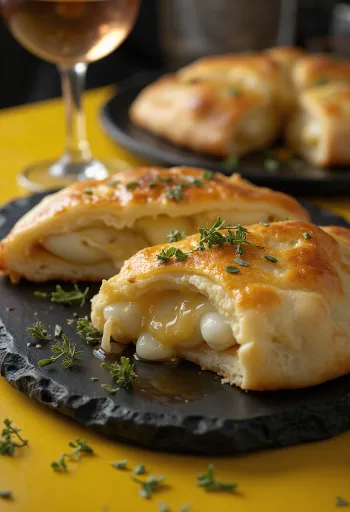 Gedeostcalzone bagt gyldenbrun