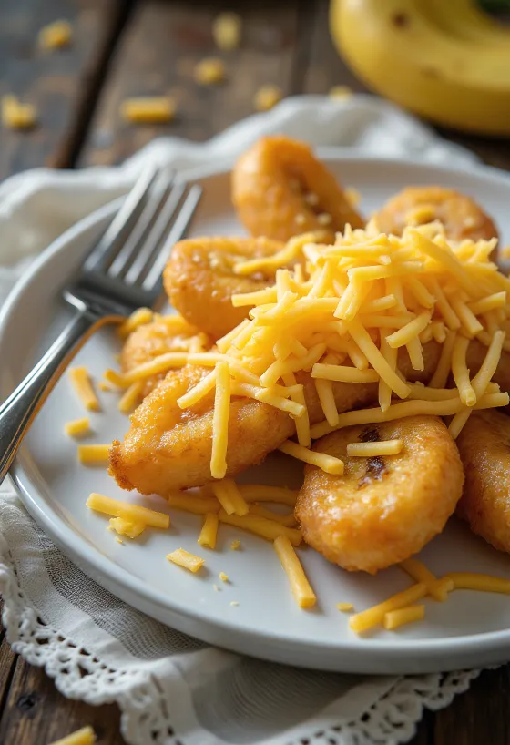 Pisang goreng med ost, sprøde bananer i oste-dej