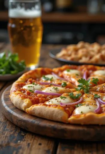 Kimchi pizza med koreansk kimchi og gochujang sauce