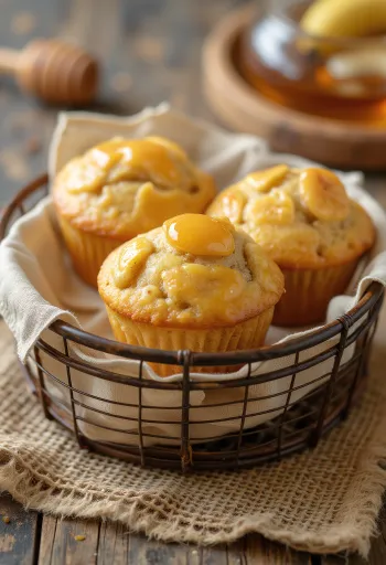 Banan-honning muffins serveret