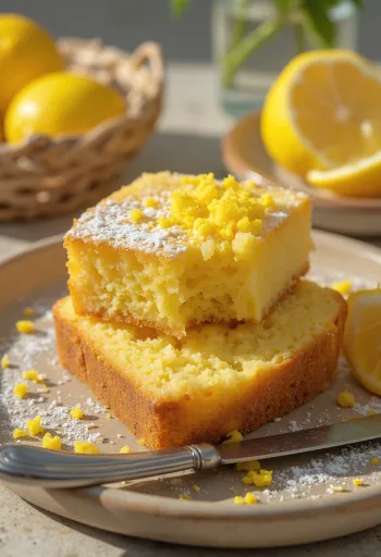 Glutenfri citronkage pyntet med friske citronskiver