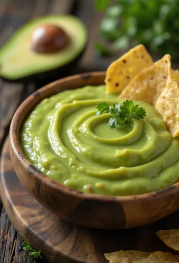 Chili avocado sauce serveret