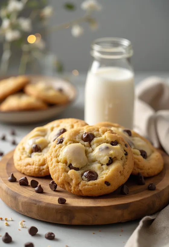Friskbagte chokoladecookies med sprød kant og blød midte