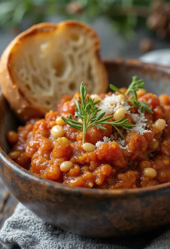 Pesto Rosso serveret