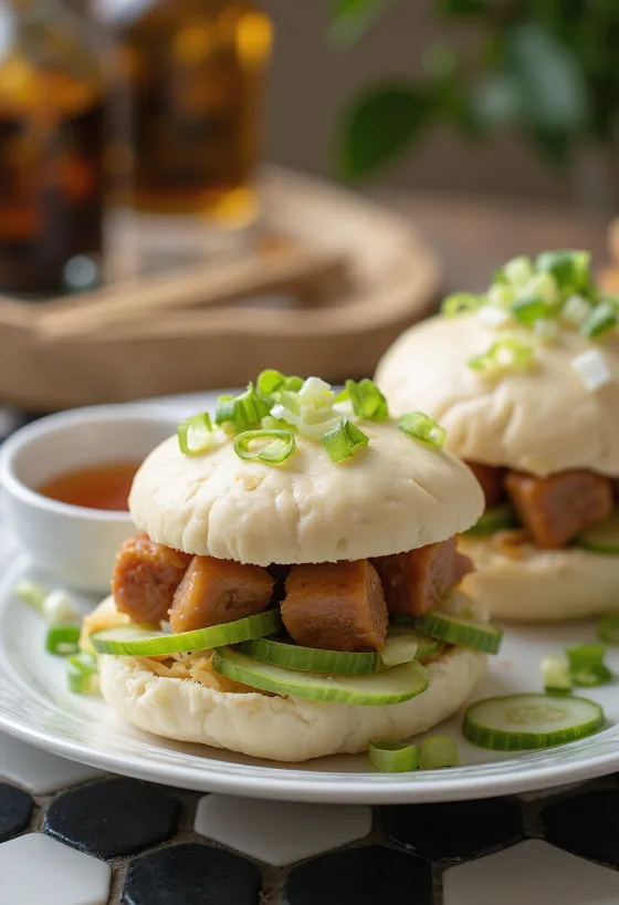 Chorizo bao bun ret serveret