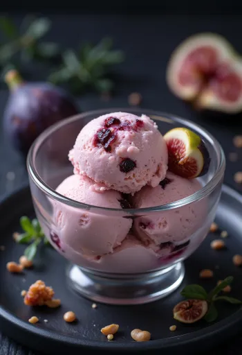 Kold figenis serveret med frisk frugt