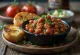 BBQ grillet barbecue bønneragout serveret