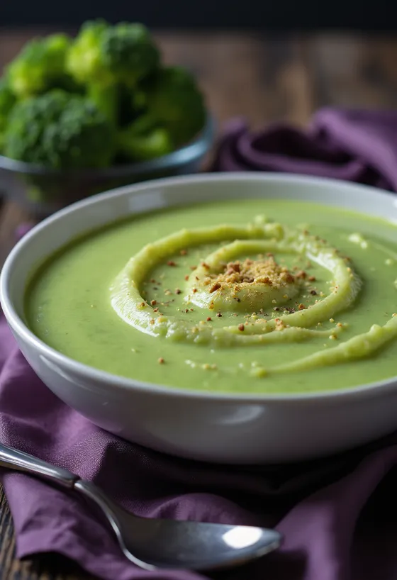 Flødebaseret broccolisovs serveret