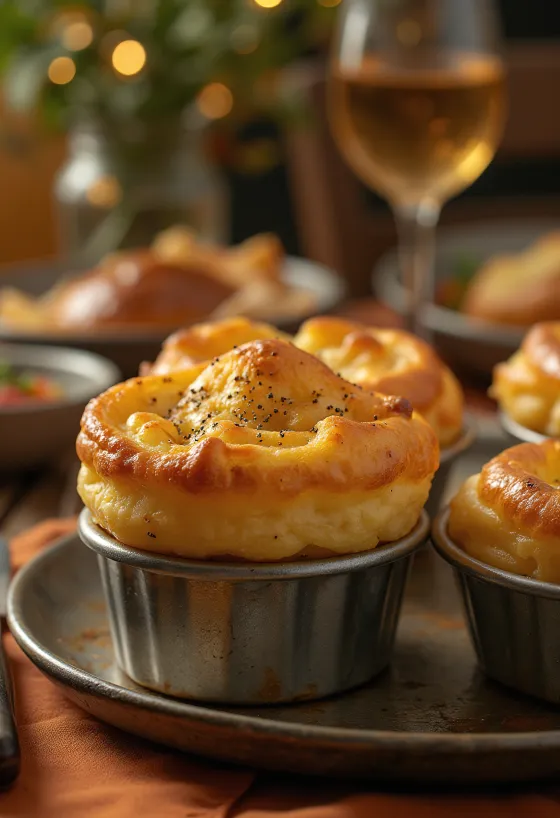 Klassisk Yorkshire pudding med sprød yderside og blød inderside