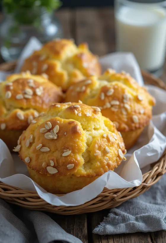 Kvark-havregrynsmuffins serveret