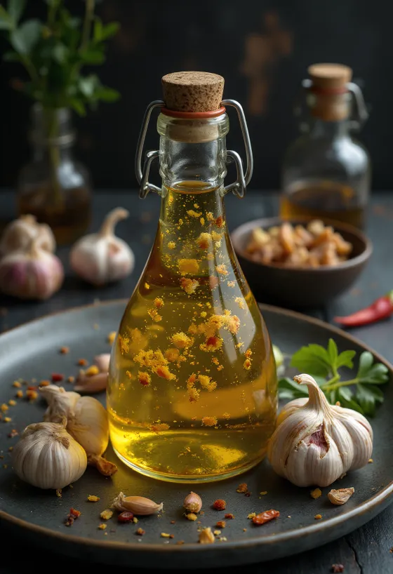 Stærk hvidløgssauce serveret