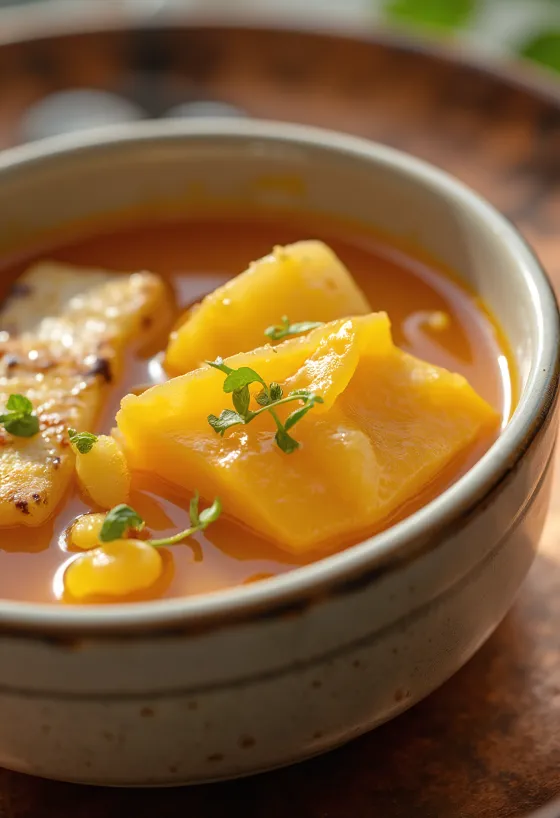 Sød-sur appelsin-lime sauce serveret