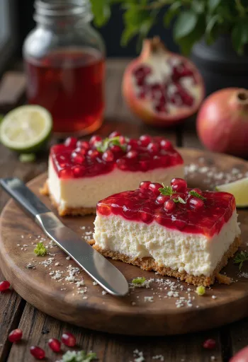 Granatæble cheesecake med pynt