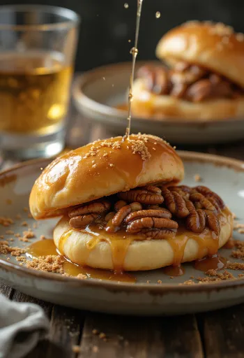 Bao bun med pekannødder og ahornsirup serveret